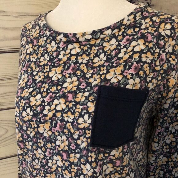 LA Hearts Floral Pocket Lightweight Crewneck Sweatshirt Small - Picture 2 of 6